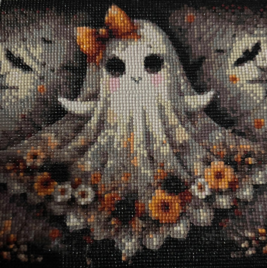 Diamond Art- Halloween Ghost with flowers