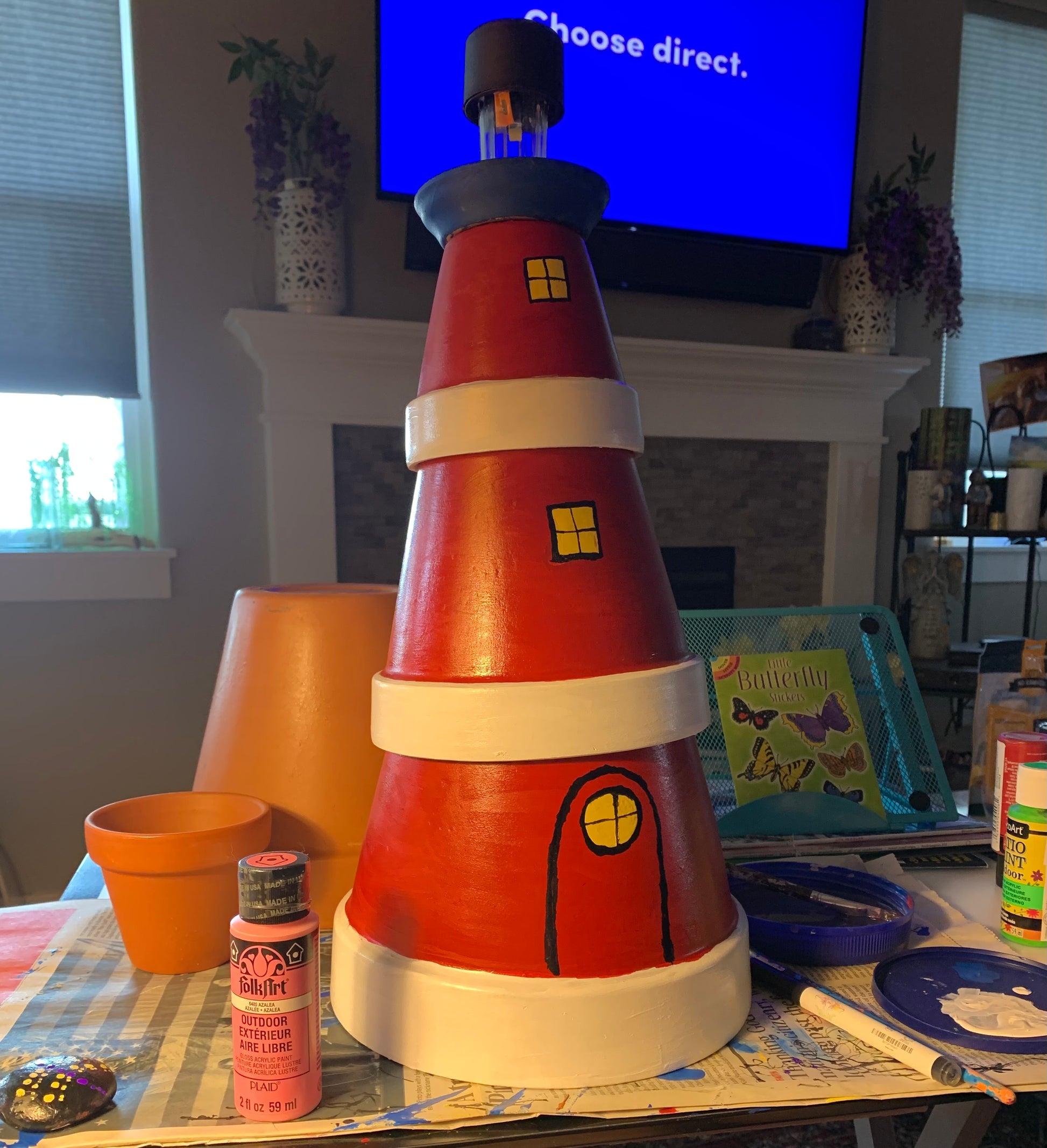 pottery pot art lighthouse